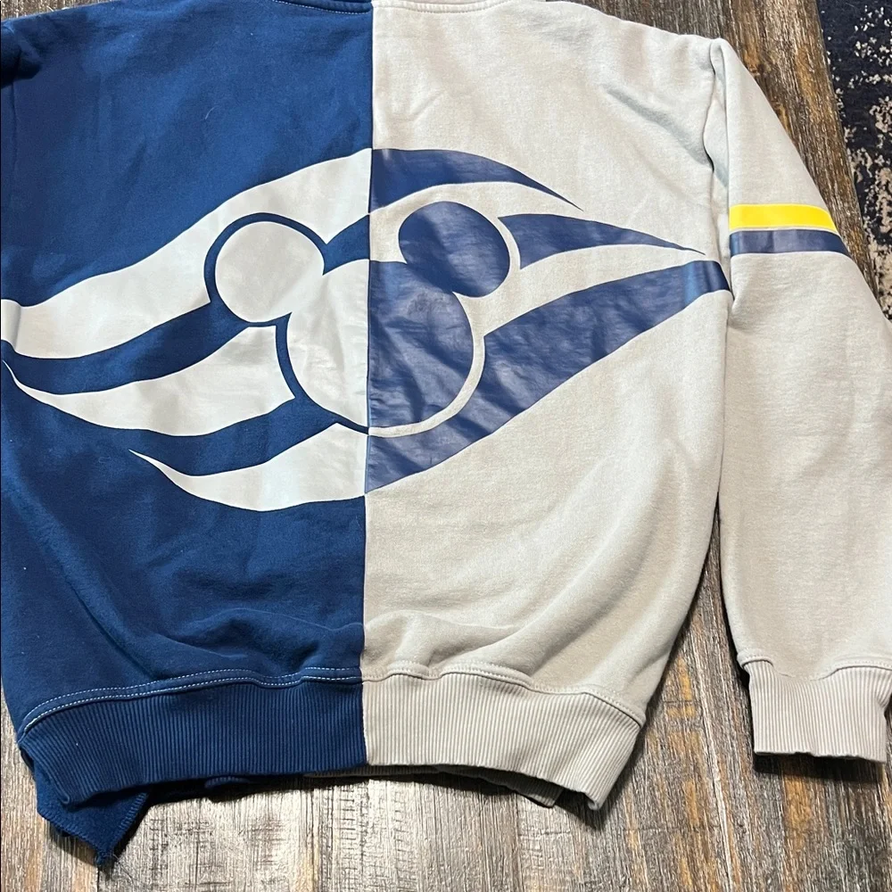 Disney Two-Tone Navy and Light Gray Hoodie with Yellow Accents Mickey Mouse